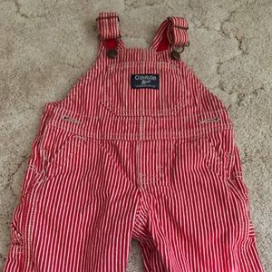OshKosh B’gosh Red Striped lined Bibs